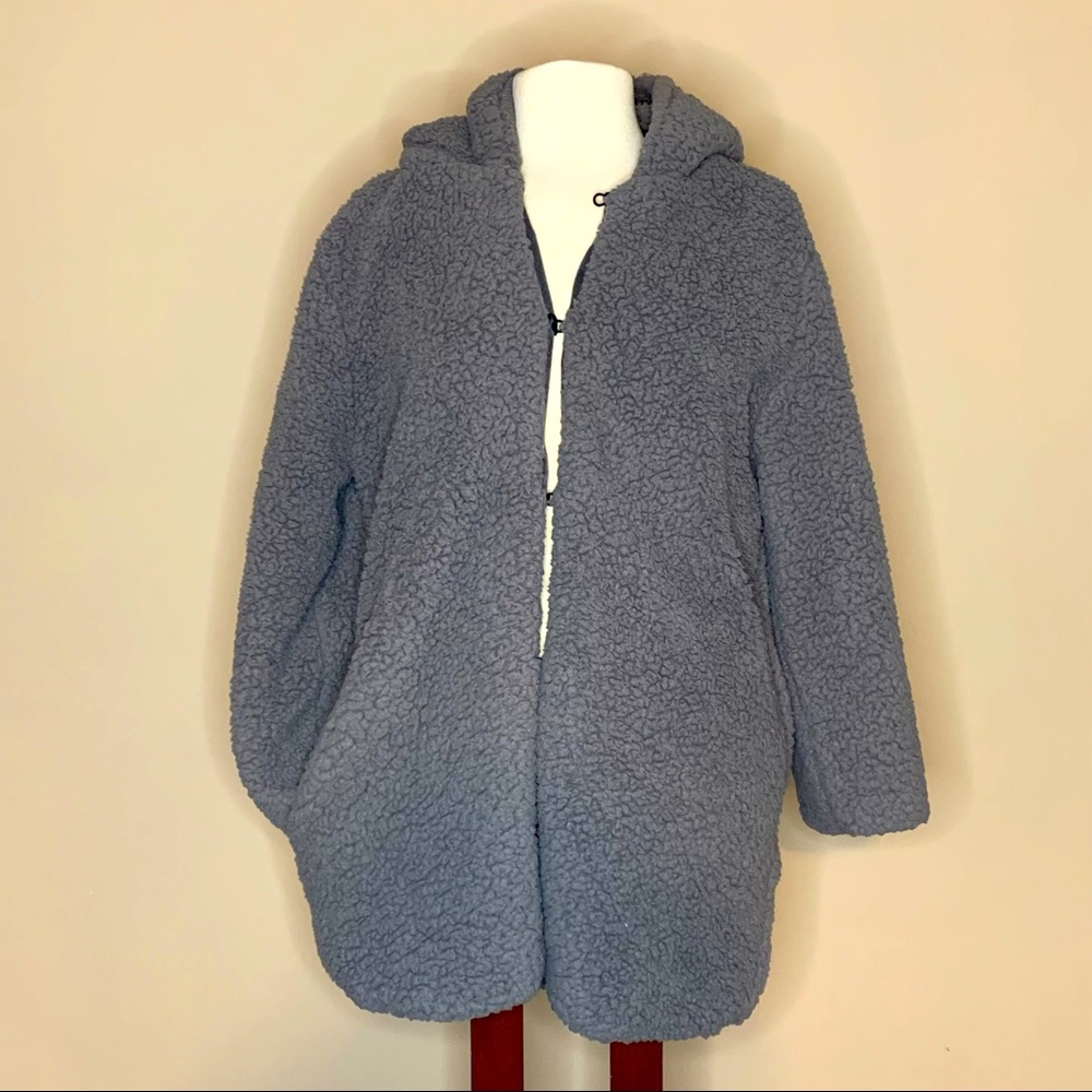Janice Apparel | Gray Fleece Sherpa Teddy Jacket